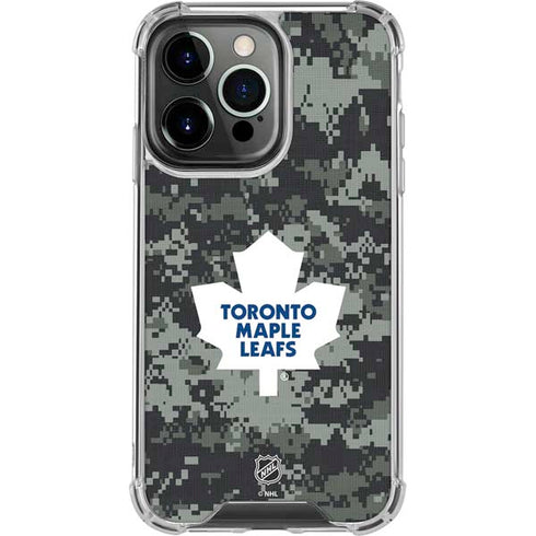 NHL Toronto Maple Leafs Camo iPhone 16 Pro Clear Case